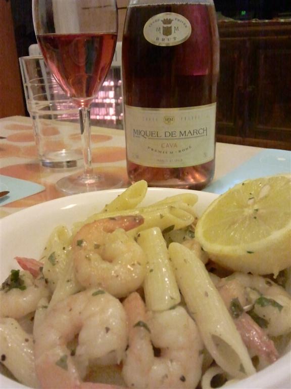 תמונת המתכון פסטת שרימפס ביין לבן וחמאה